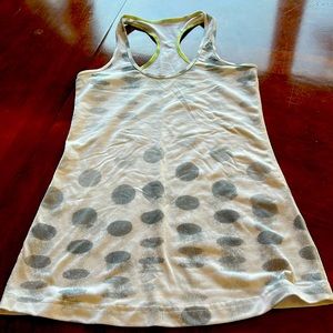 Lululemon, tank top, white with grey polkadots, size medium
